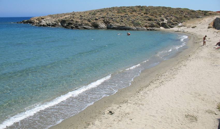 A sandy cove in Moutsouna Naxos